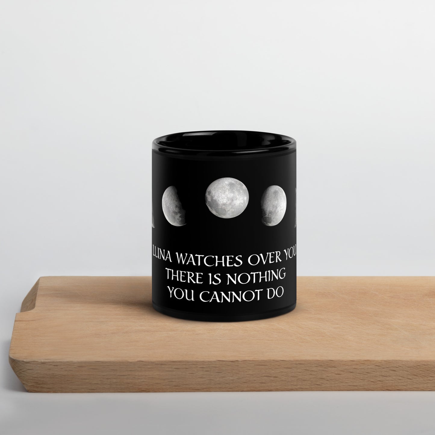 Luna watches Black Glossy Mug