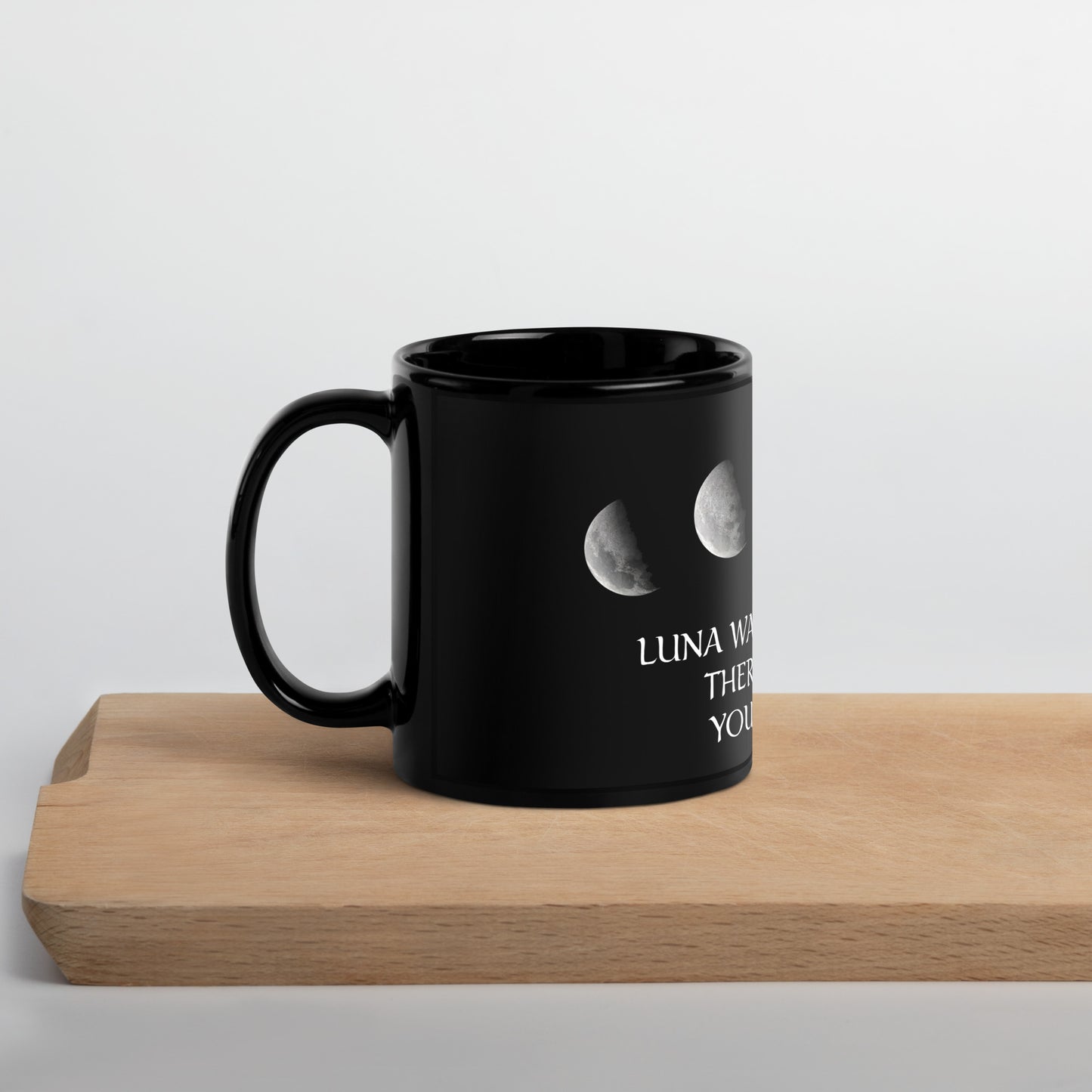 Luna watches Black Glossy Mug