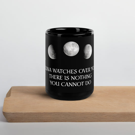 Luna watches Black Glossy Mug