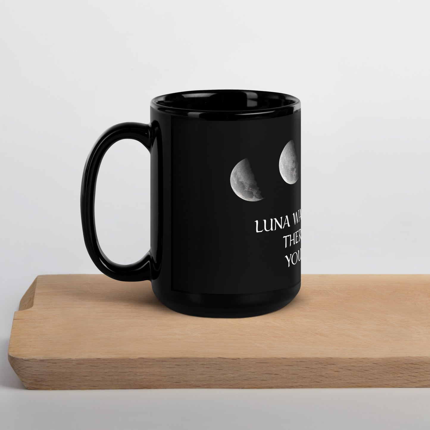 Luna watches Black Glossy Mug